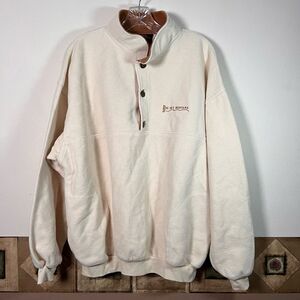 Vintage Grandpa Sweater Shawl Collar Mens Popover Button 90s Retro Ski Golf